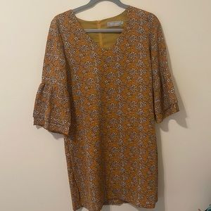 Yellow boho floral dress